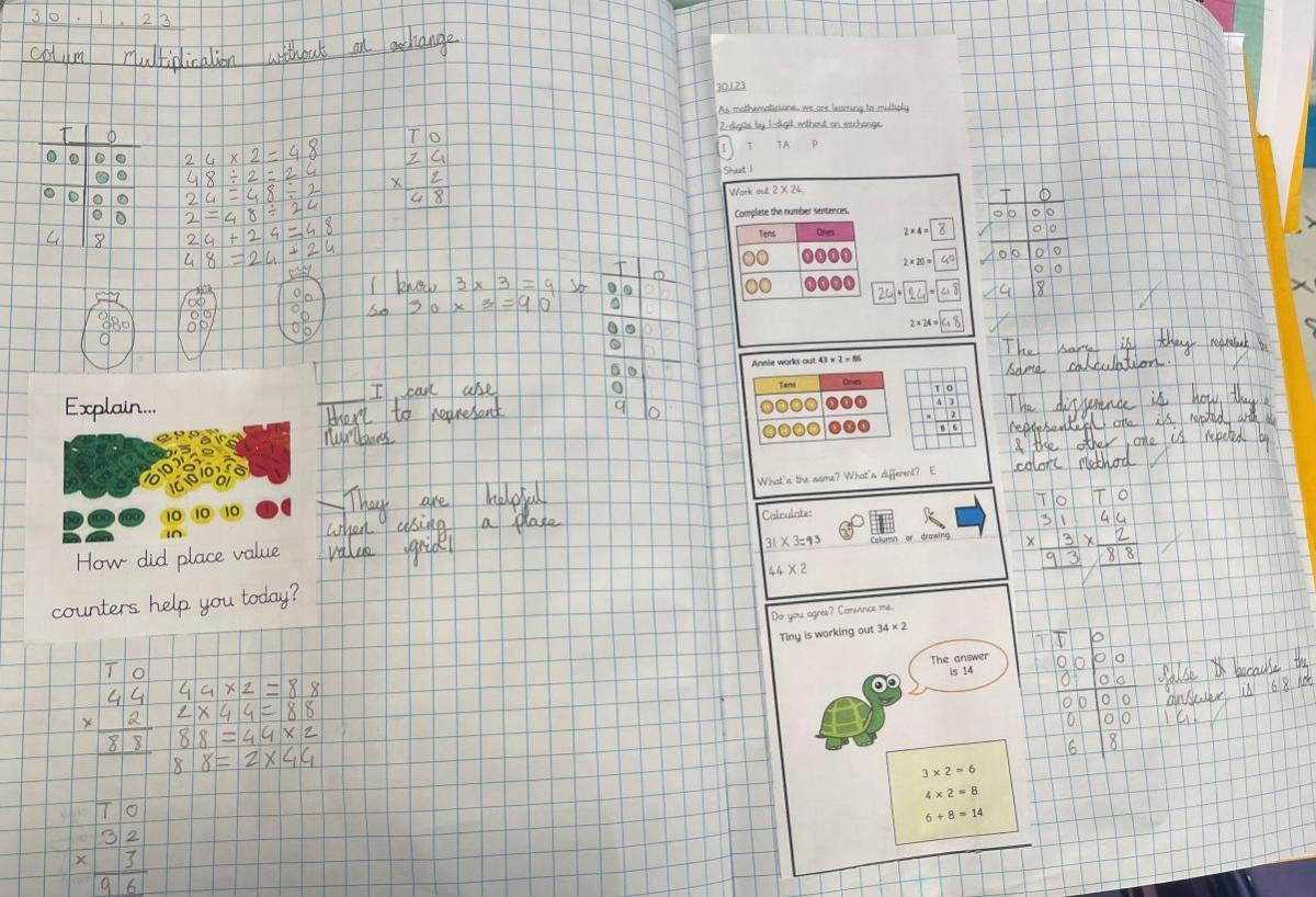 Pupils are given opportunities to journal their mathematical thinking.