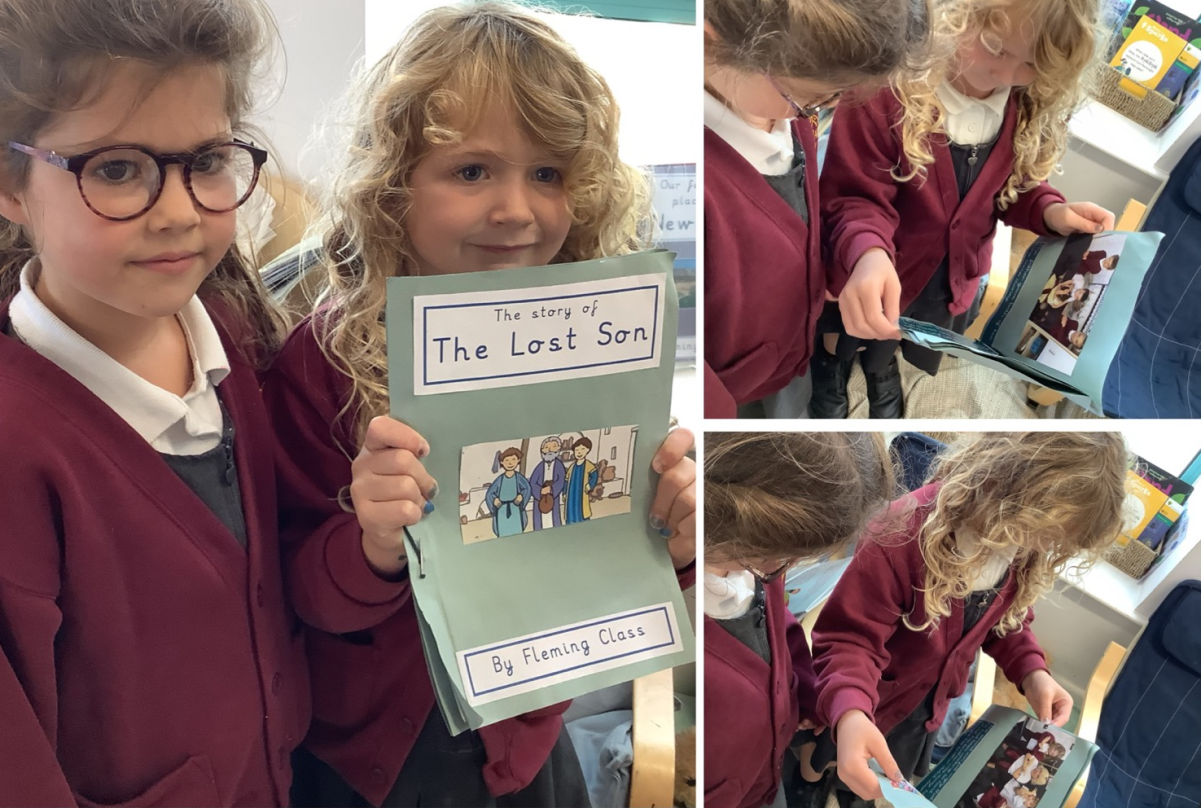 Year 1: Using drama to create freezeframes which were then made in to a class book. 