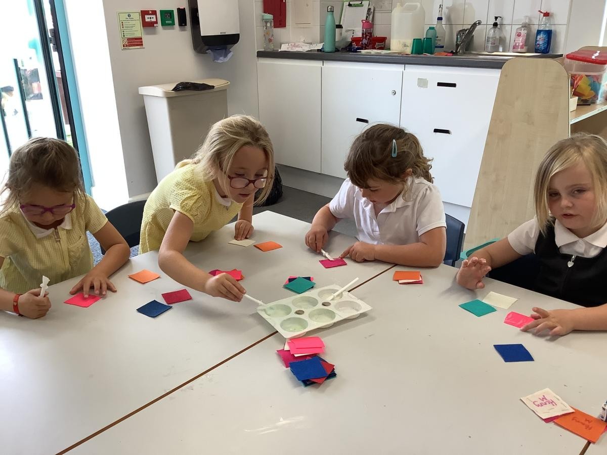 Making puppets from felt in DT.