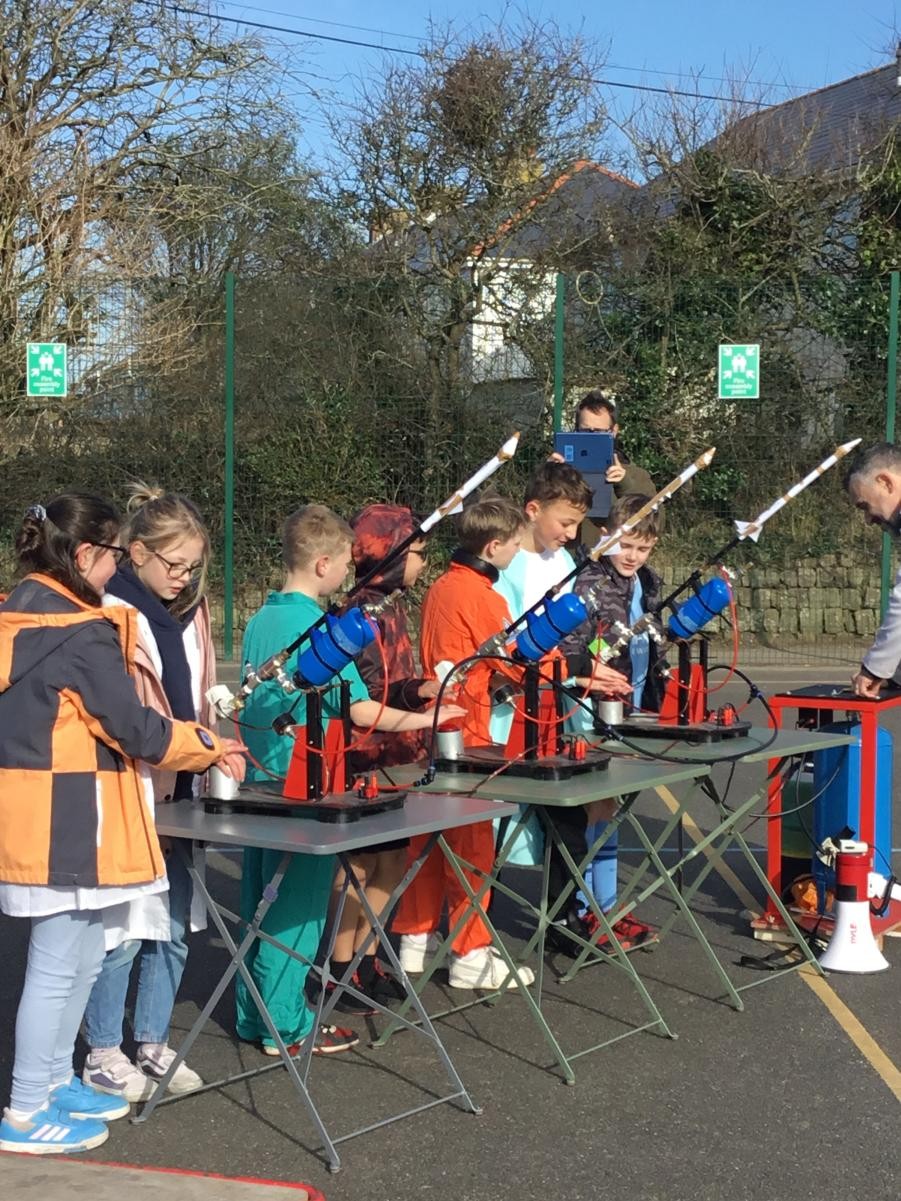 Launching our compressed air rockets