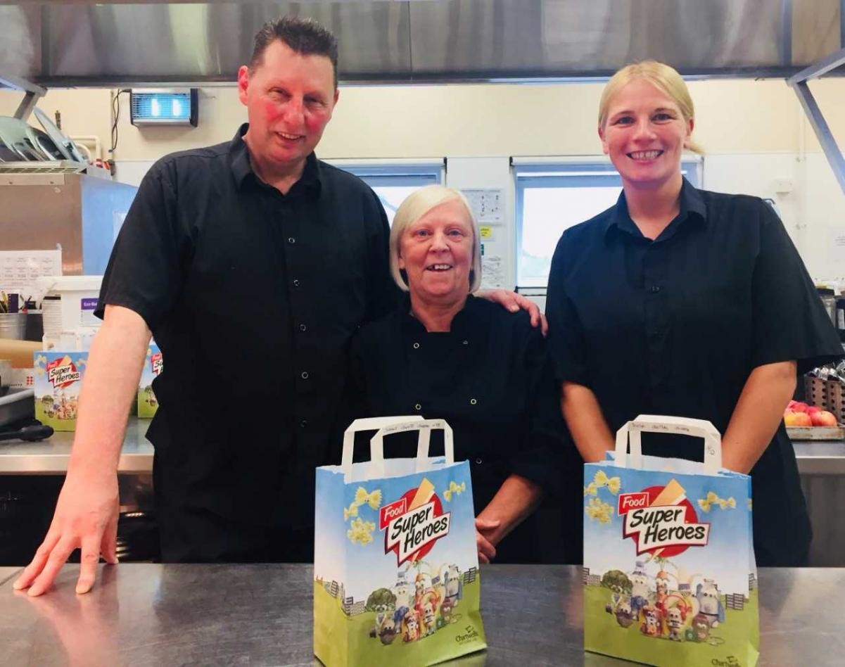 School kitchen staff - 
Mark ( Kitchen Assistant)
June (Kitchen Manager)
Kerry (Kitchen Assistant)