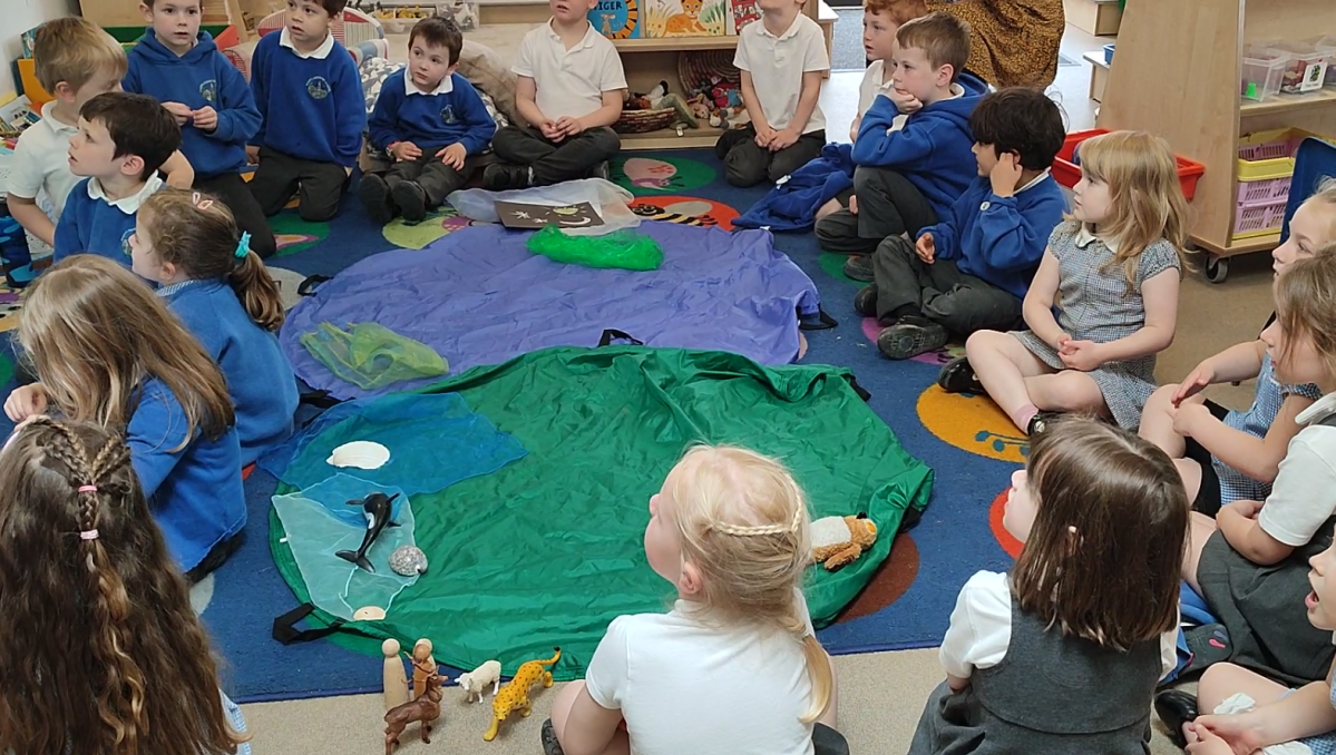 "He's got the whole world in his hands." Immersing the EYFS children in the creation story through music. How God created the world in 7 days.