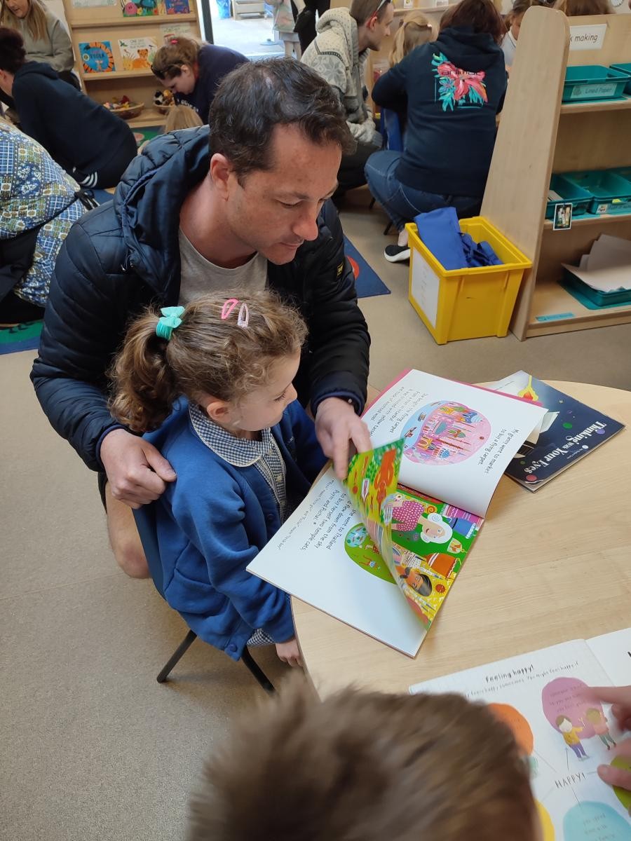 Parents are invited in half termly to read with their child in their classroom.