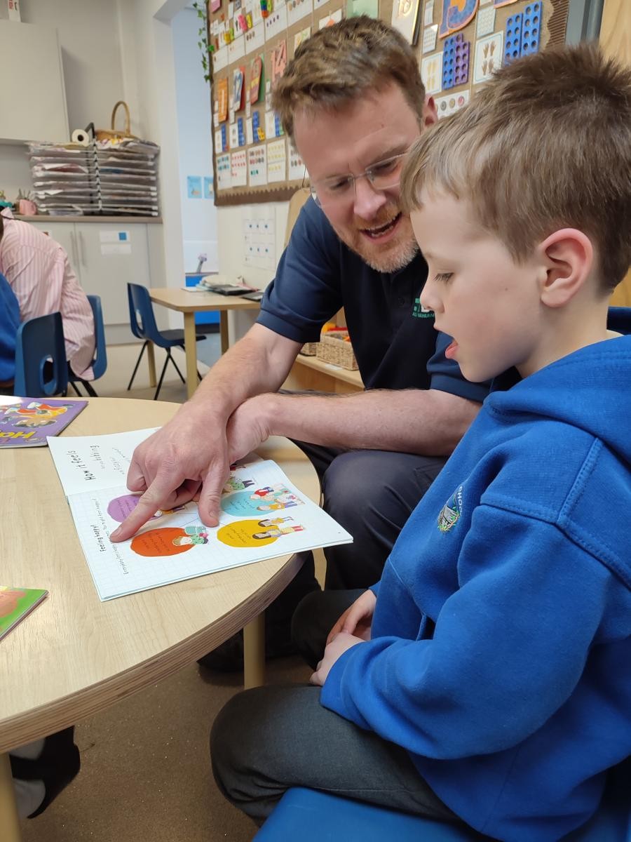 Parents are invited in half termly to read with their child in their classroom.