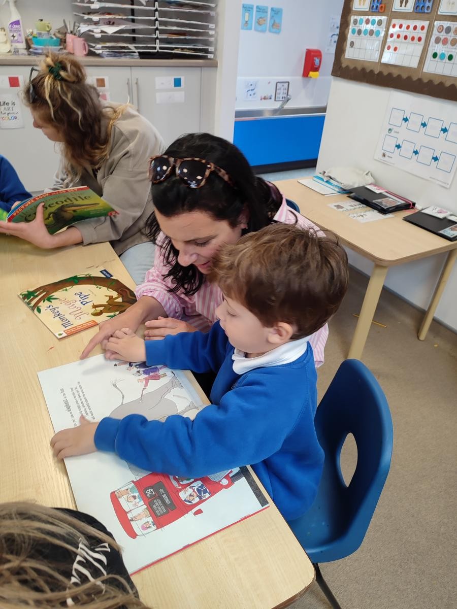 Parents are invited in half termly to read with their child in their classroom.