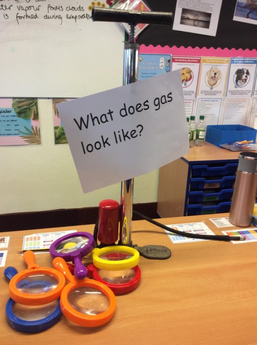 Class 4 investigating gas, liquids, and solids.