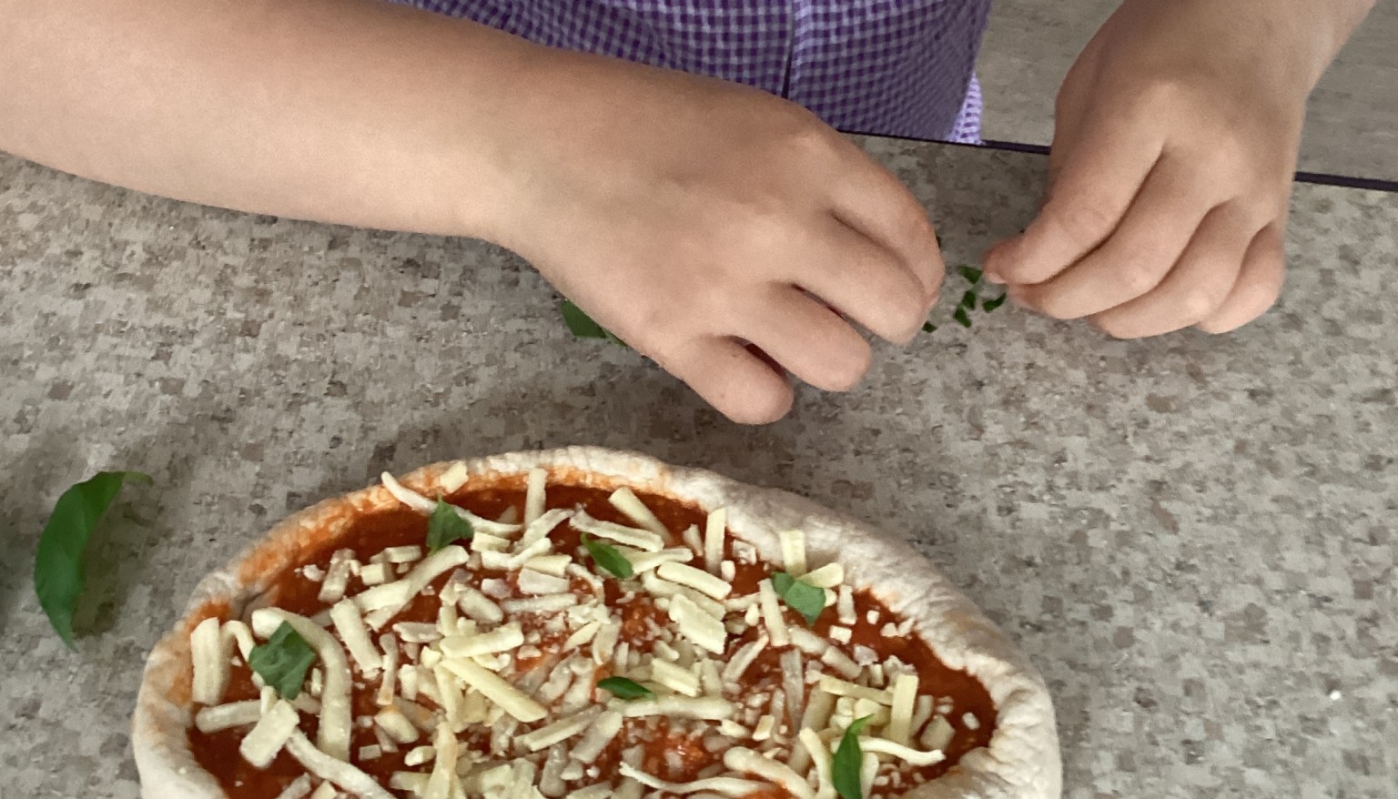Pupils added their chosen toppings