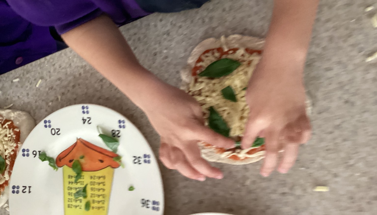 Pupils added their chosen toppings