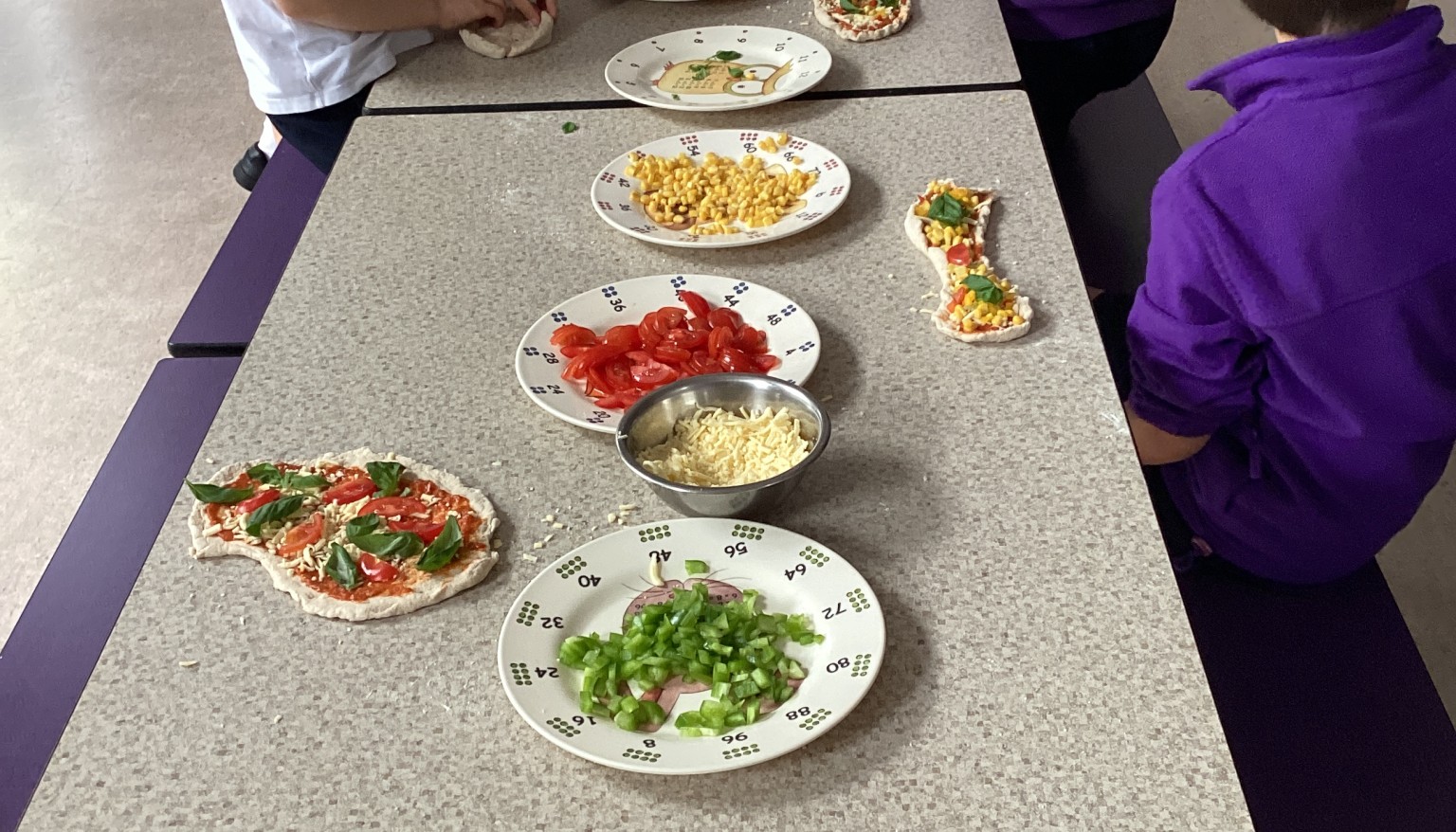 Pupils added their chosen toppings