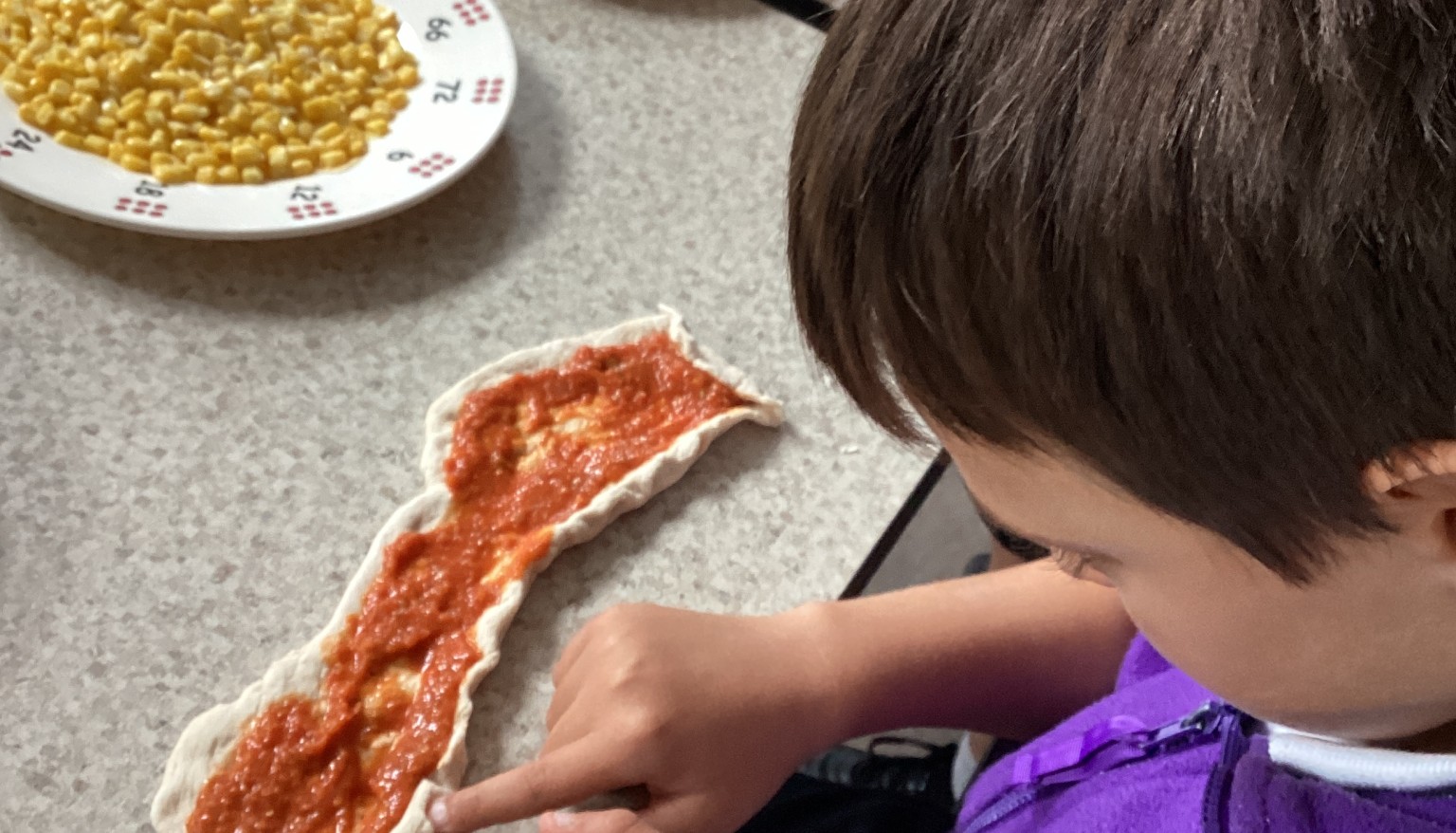 Pupils added their chosen toppings