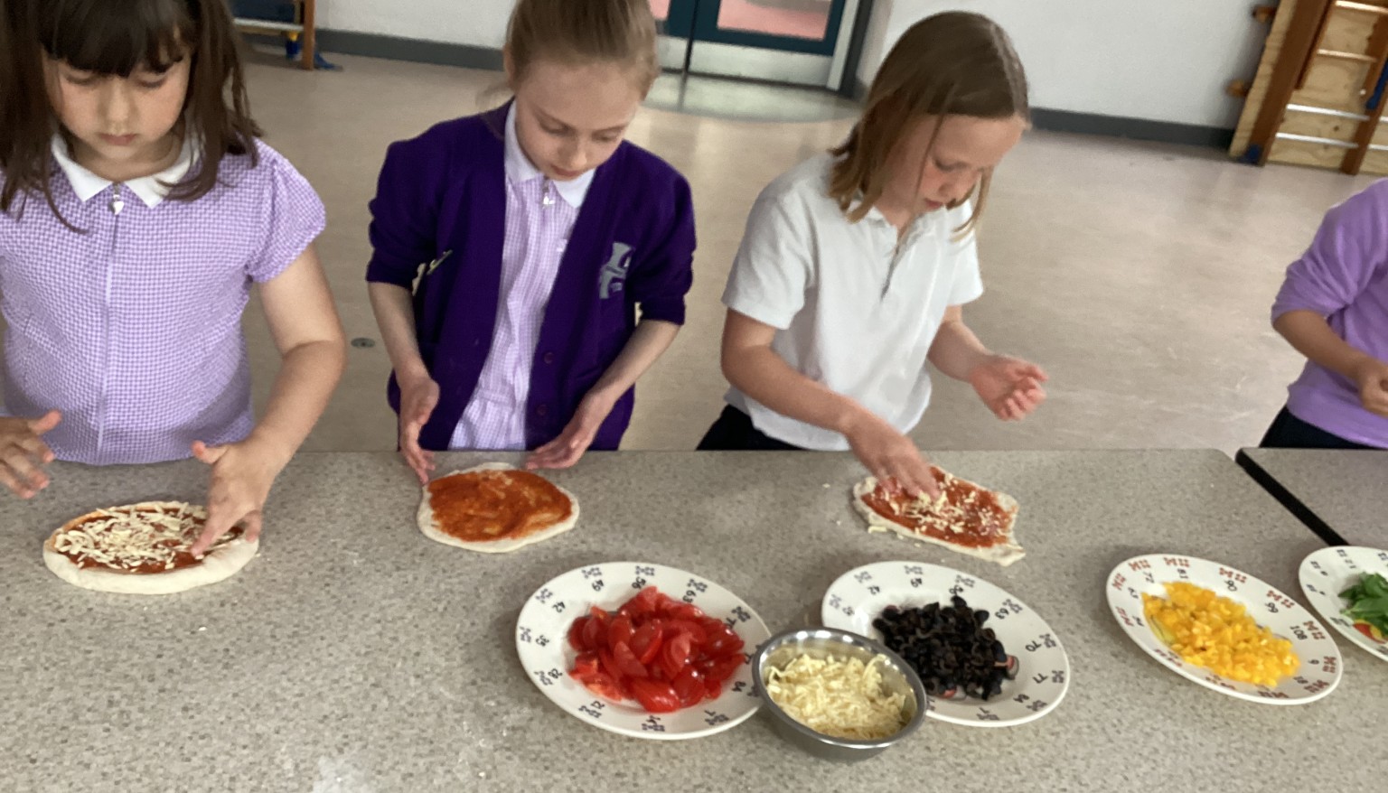 Pupils added their chosen toppings