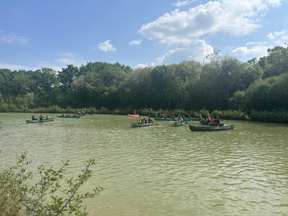 Year Four canoeing whilst on residential in Okehampton. 
