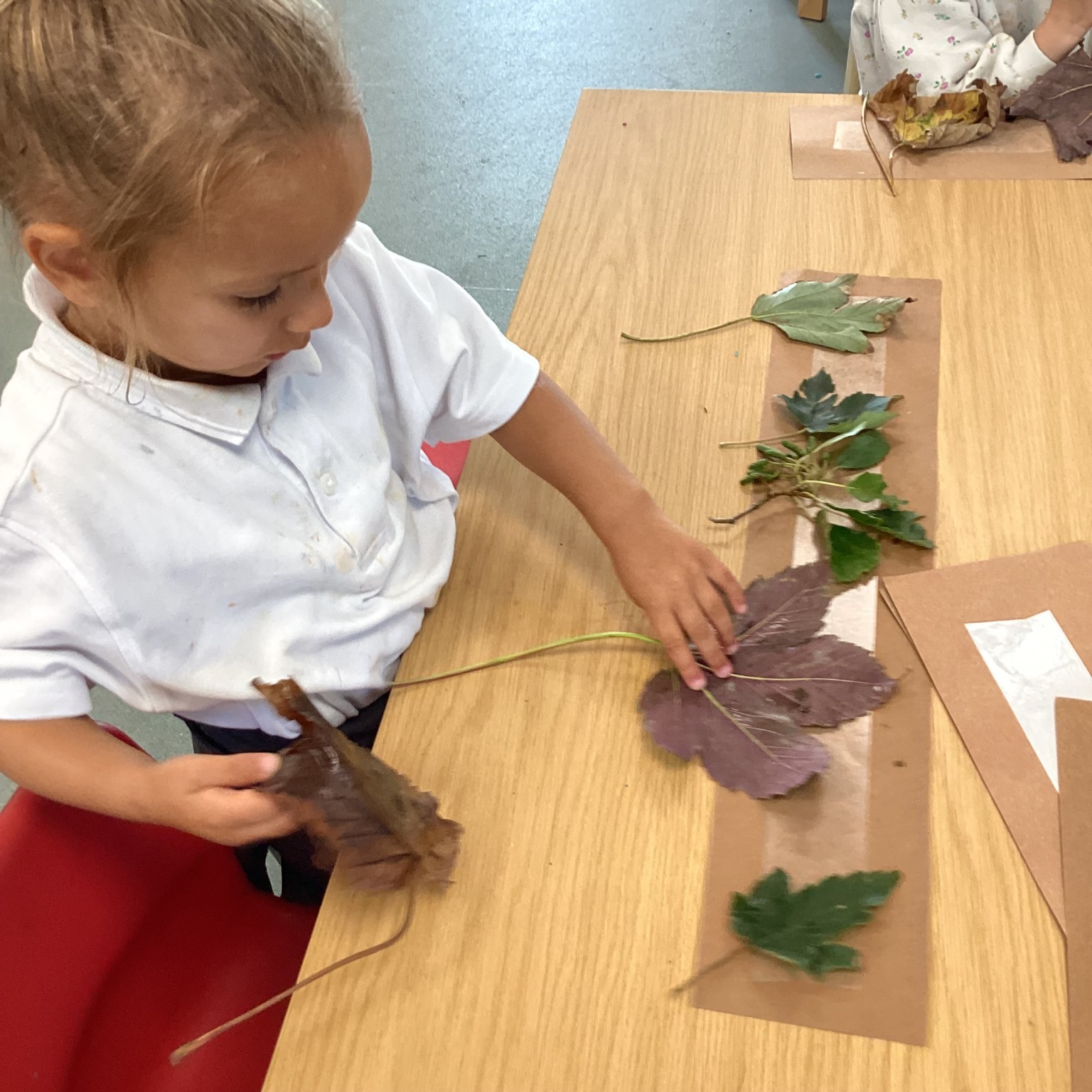 Autumn leaf crown making!