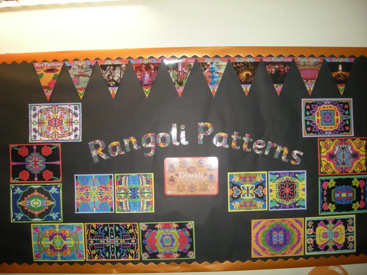 Class 2 have produced Rangoli patterns using the Revelation Art programme