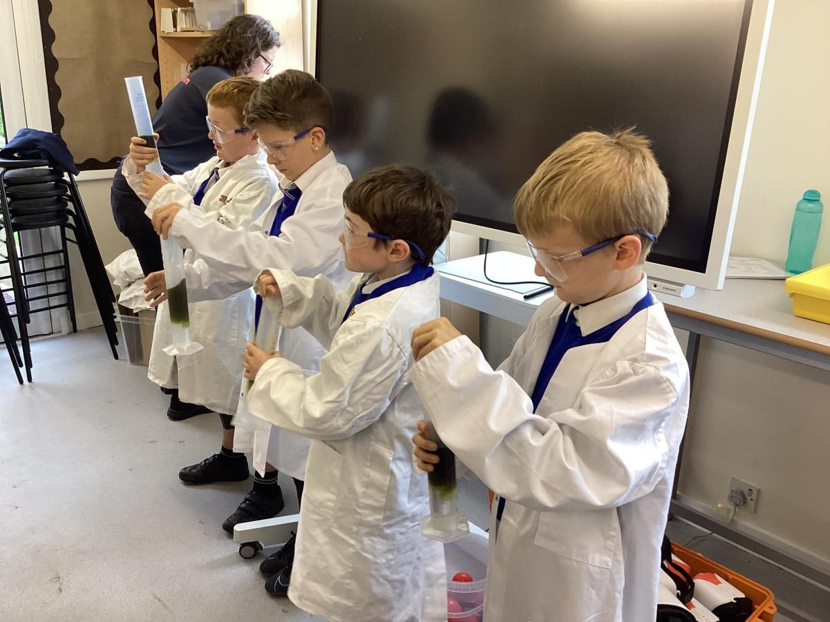 Being scientists in our new laboratory! Exploring states of matter. 