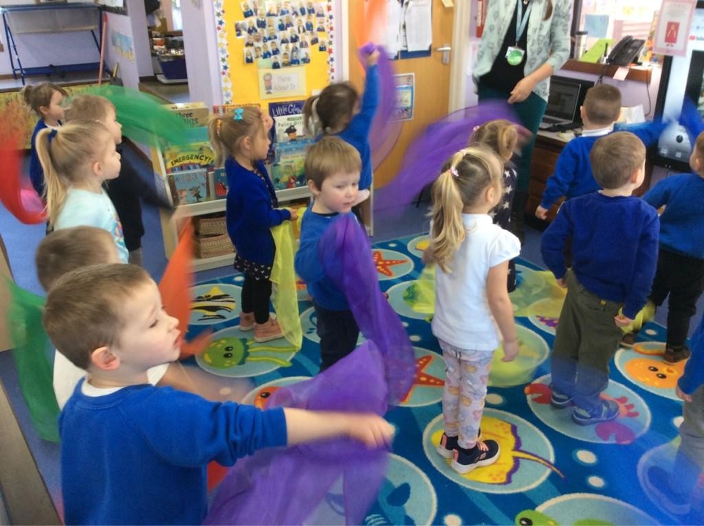 Squiggle while you wiggle in nursery. 