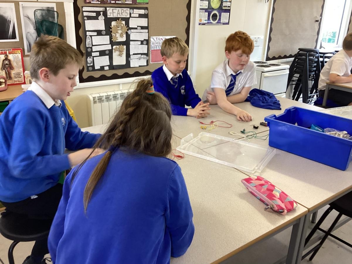 Identifying and naming its basic parts, including cells, wires, bulbs, switches and buzzers!