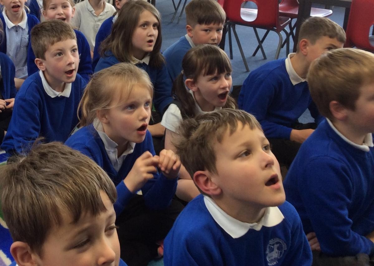 We are learning how to sing and follow a melody. 