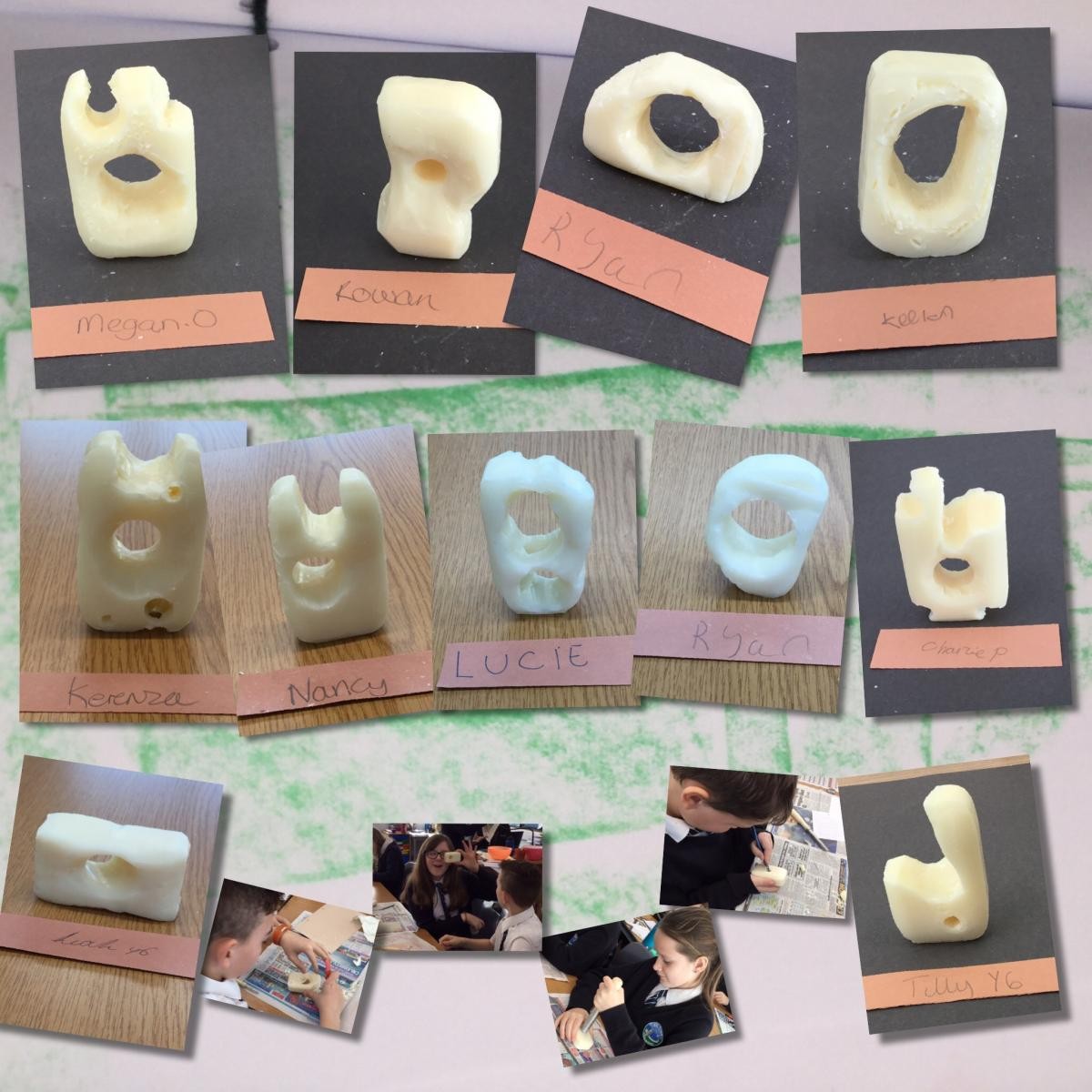 Barbara Hepworth inspired soap sculptures
