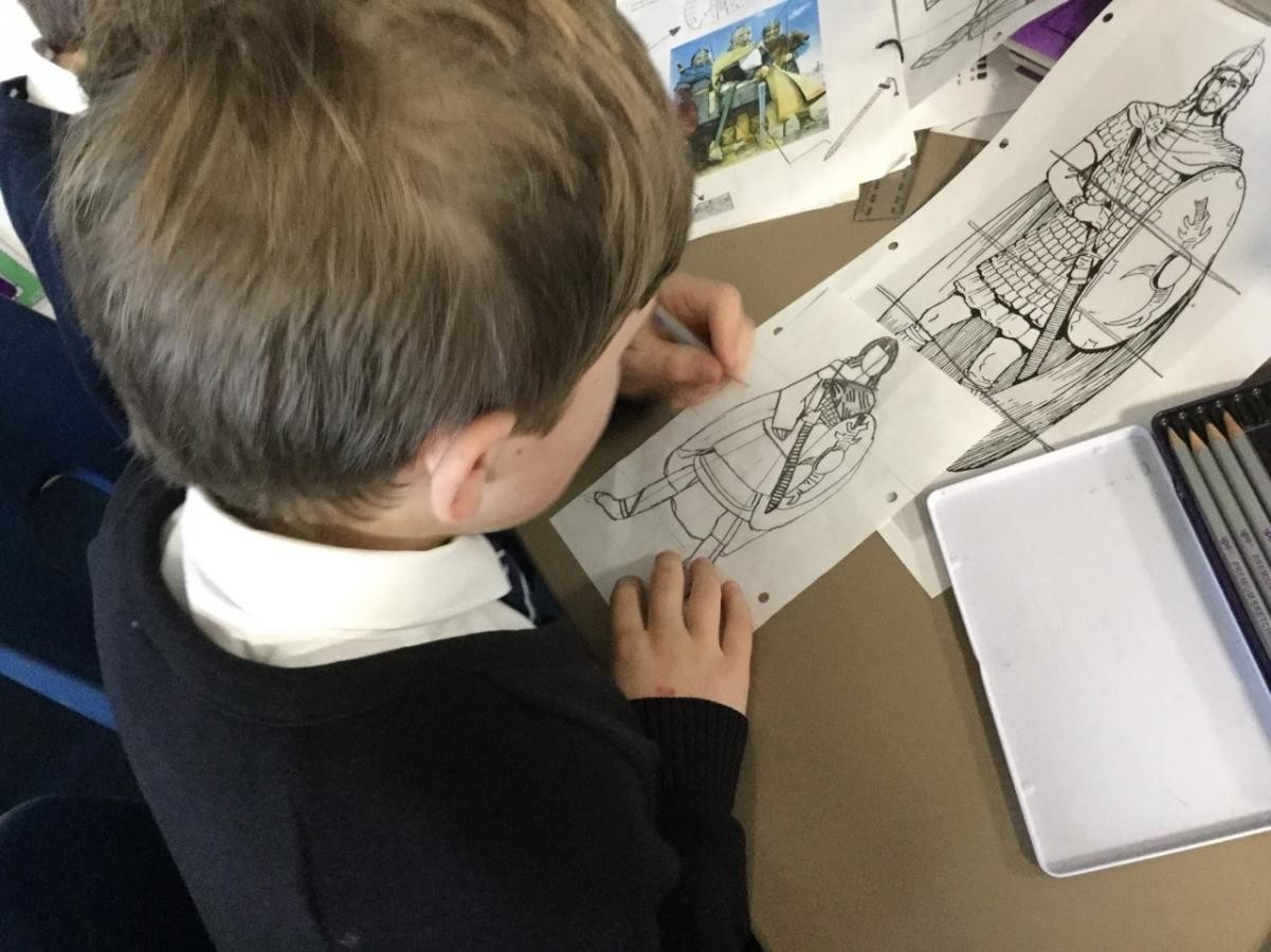 Drawing. Anglo Saxon Warriors