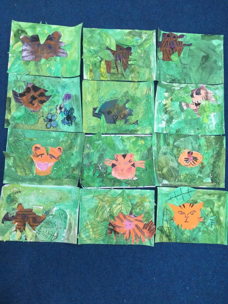 Paint. Exploring tones of green. 