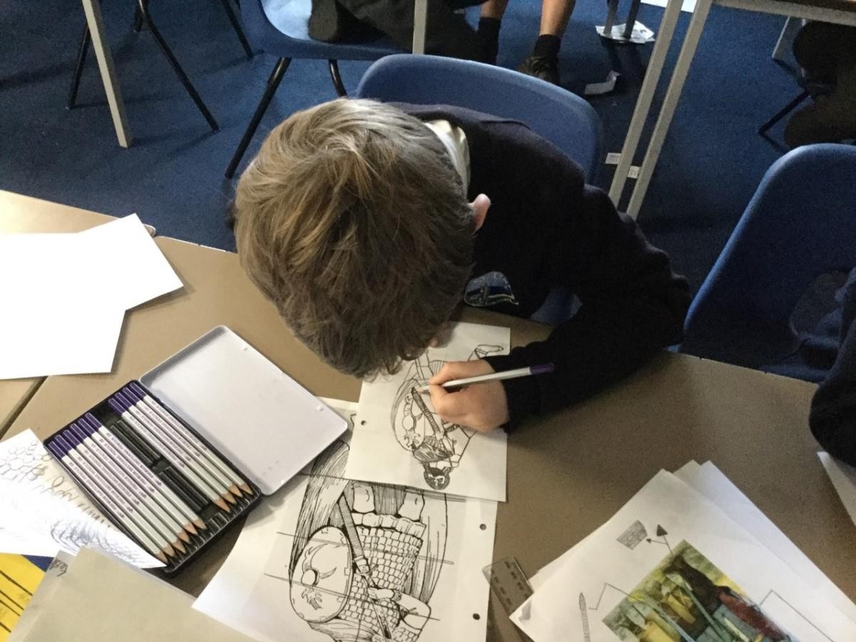 Drawing. Anglo Saxon Warriors