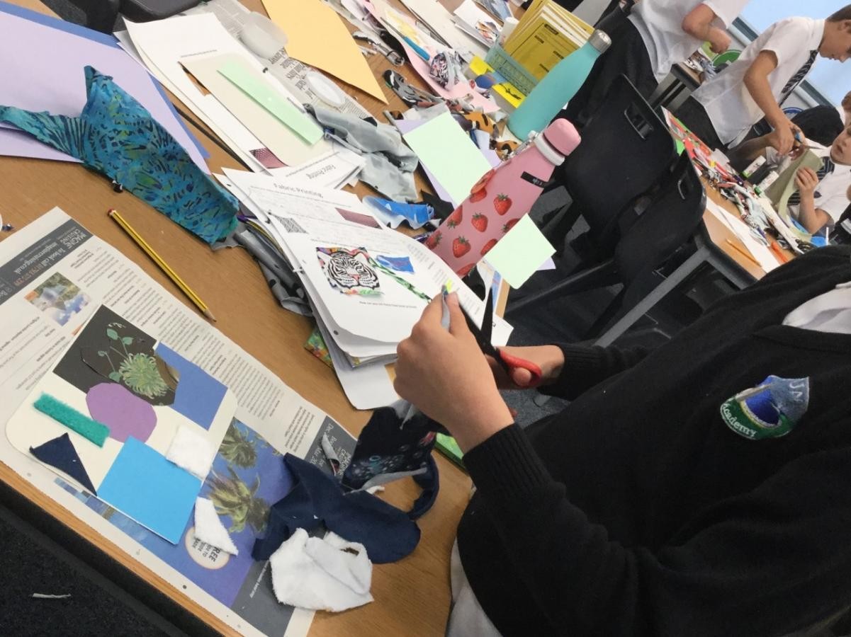 Textiles. Fabric collage