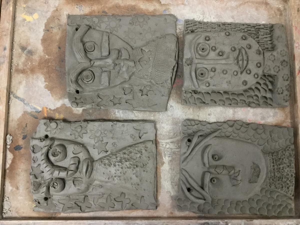 Sculpture. Sandra Silberzweig inspired clay project.