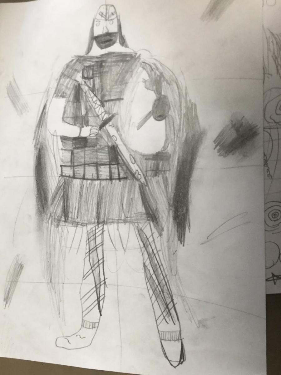 Drawing. Anglo Saxon Warriors