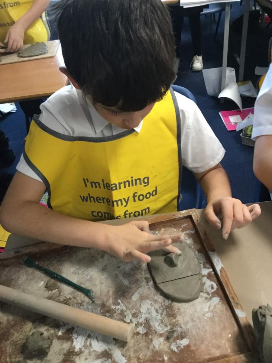 Sculpture. Clay Anglo Saxon warriors