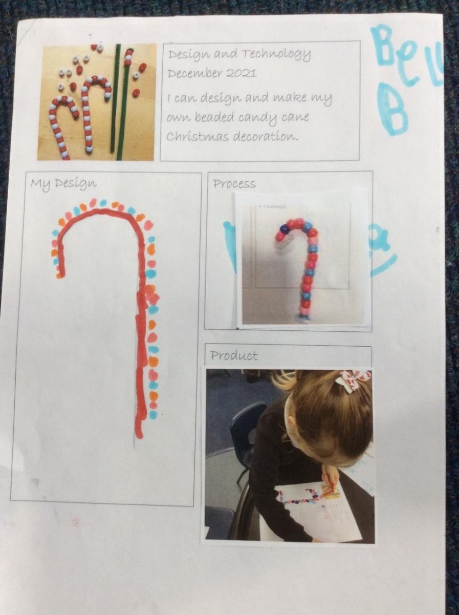 Following a design to make a candy cane