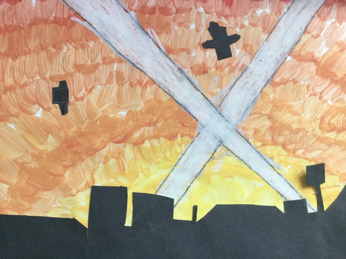 Paint. Adding details to painted backgrounds