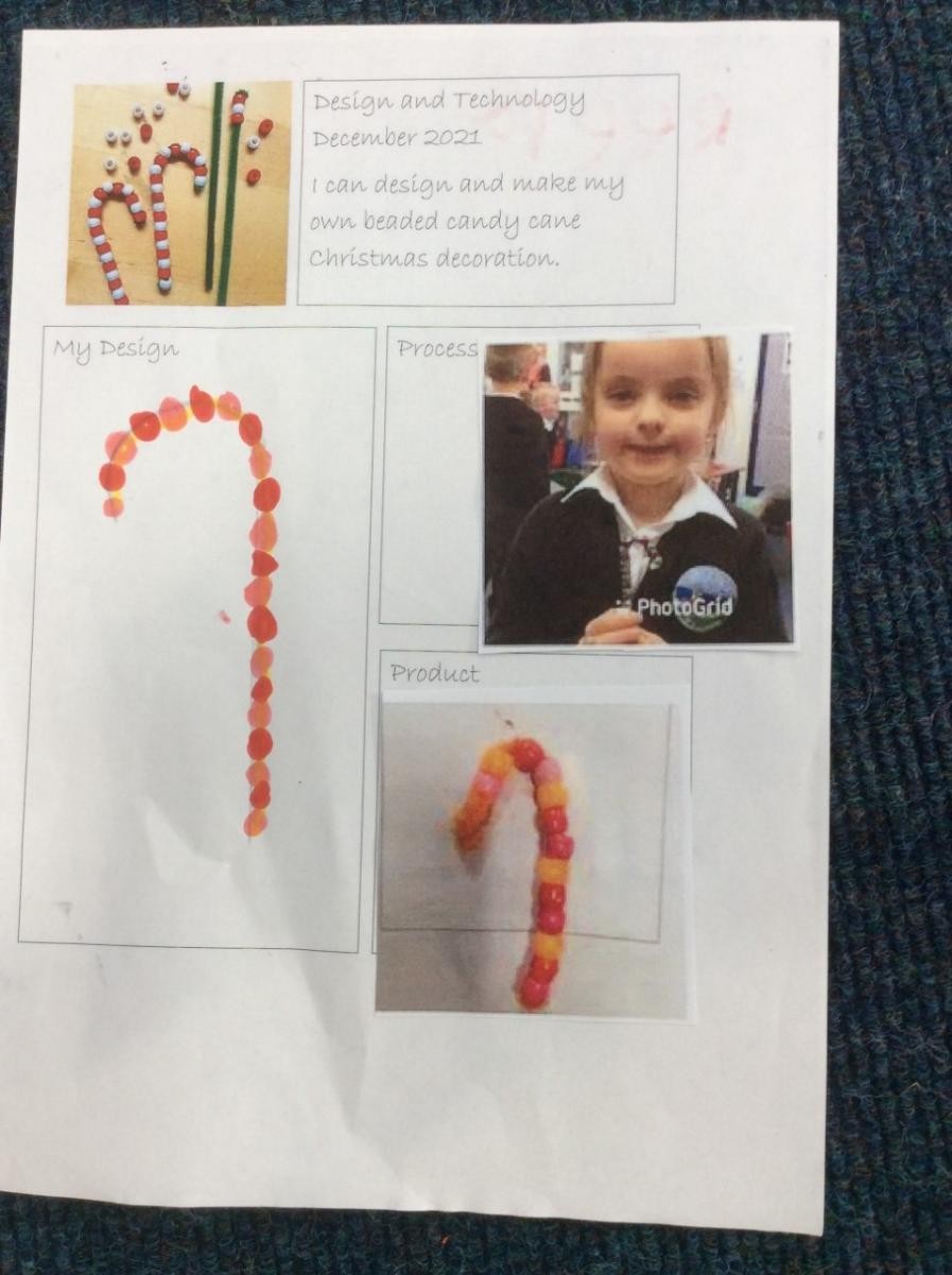 Following a design to make a candy cane