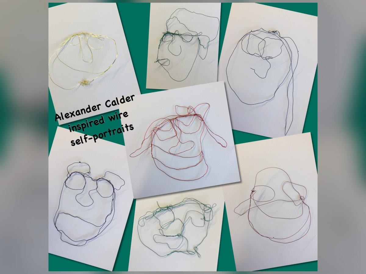 Calder inspired wire self portraits 