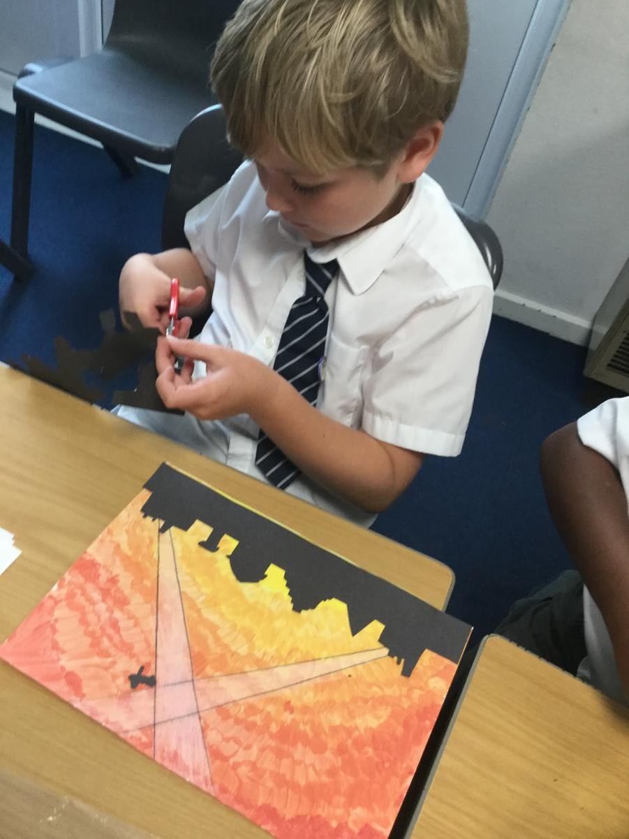 Paint. Adding details to painted backgrounds