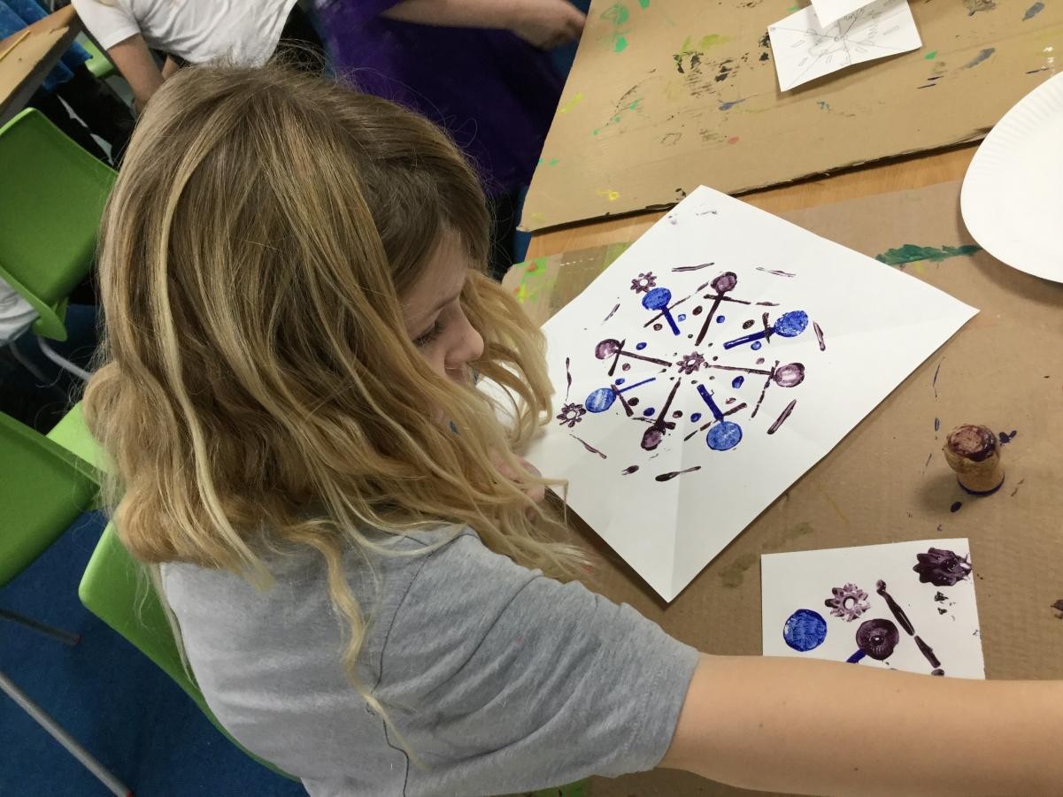 Print. Radial symmetry using everyday objects.