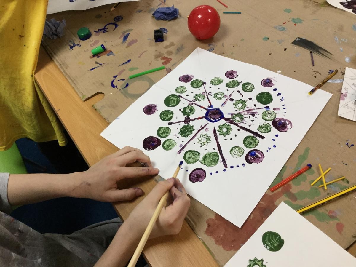 Print. Radial symmetry using everyday objects.