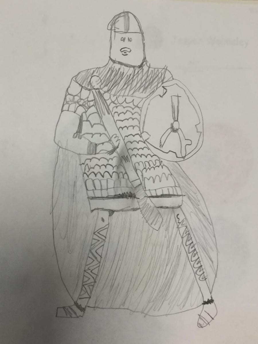 Drawing. Anglo Saxon Warriors