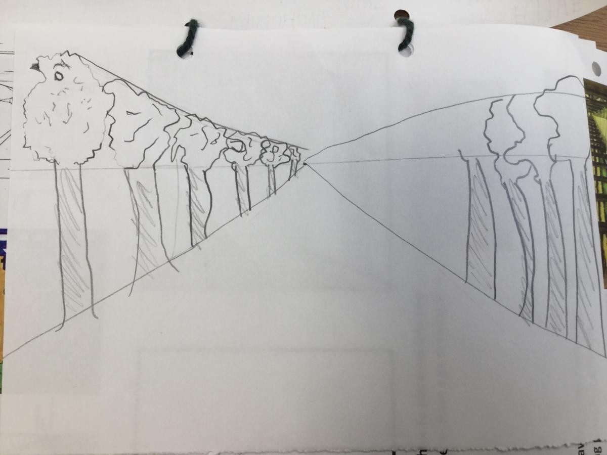 Drawing. One point Perspectives