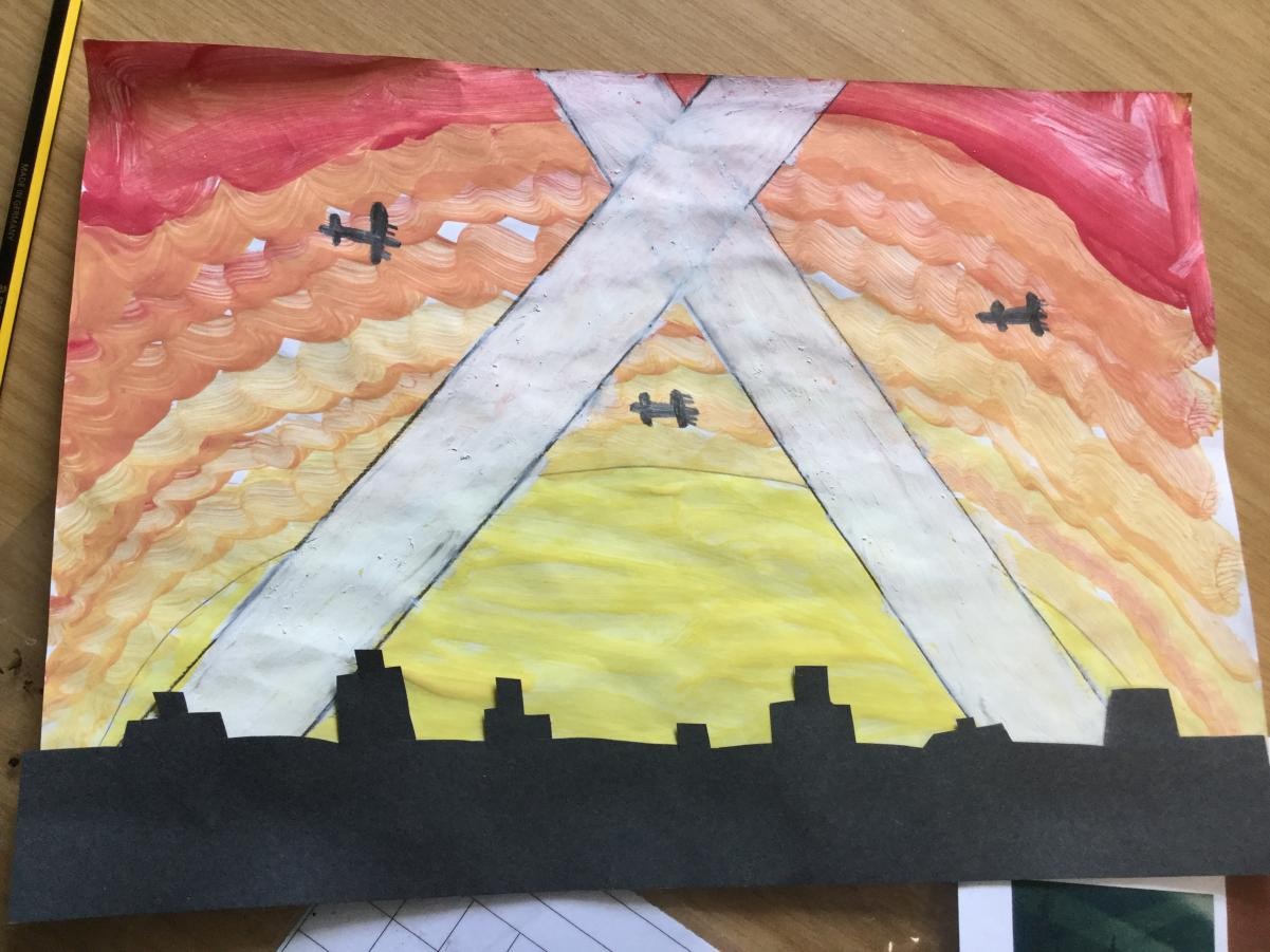 Paint. Adding details to painted backgrounds