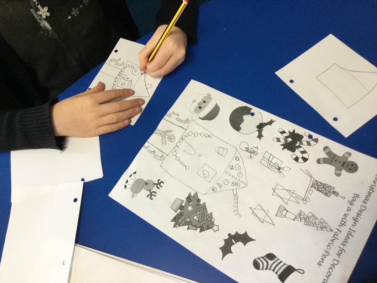 Drawing. Designing textile bags