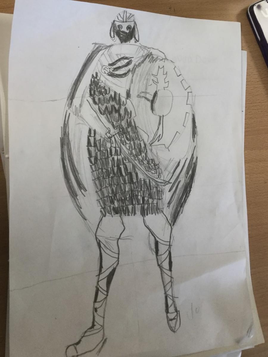 Drawing. Anglo Saxon Warriors