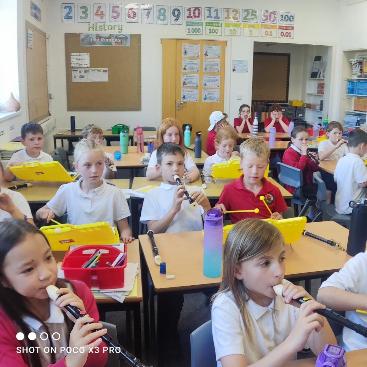Playing 'Mama Mia' by Abba.