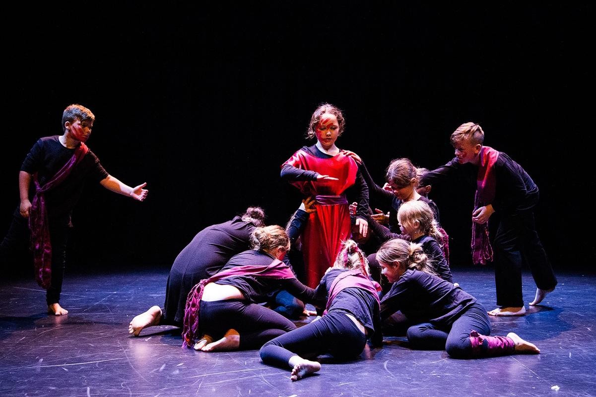 An ensemble performance of Macbeth with Tintagel Primary School at the AMATA at Falmouth University.