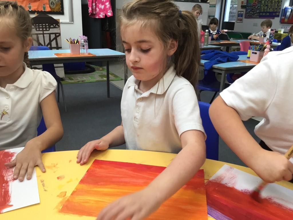 Year 2 creating Charles Burns inspired silhouette artwork. We are blending into a gradient!