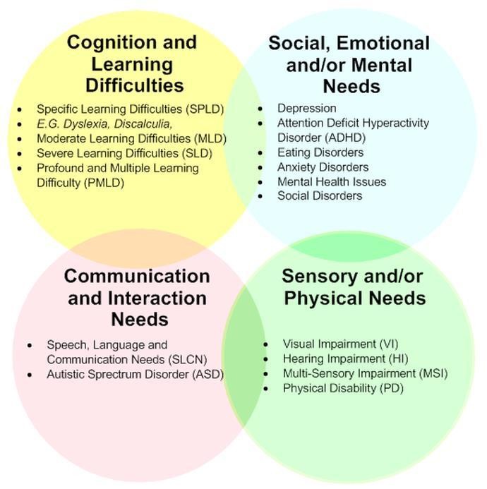 The 4 areas of SEND: