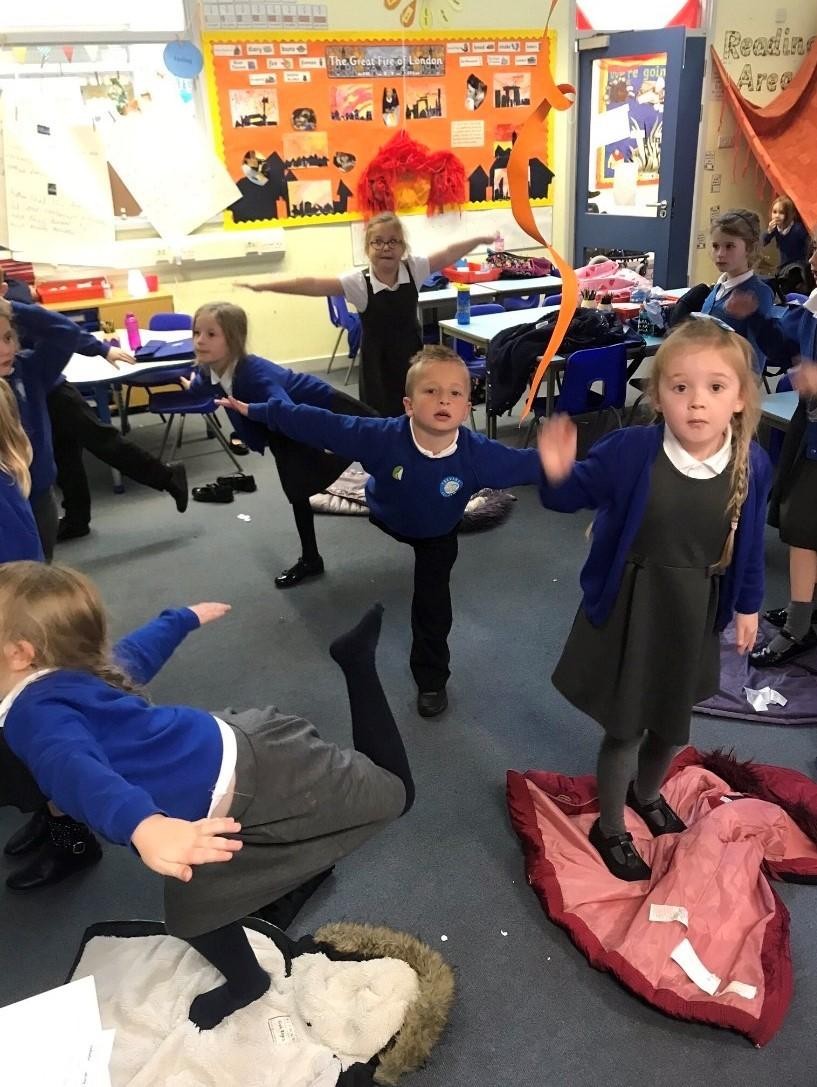 We enjoy mindfulness as part of our day. Sometimes we take part in Yoga. 