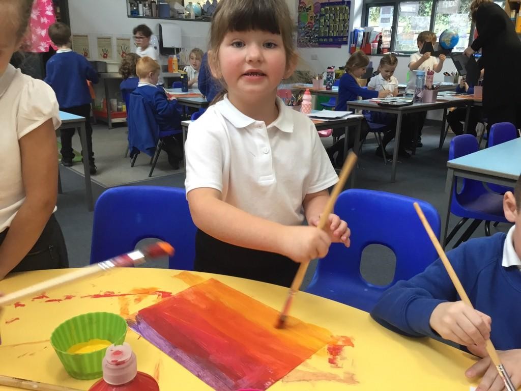 Year 2 creating Charles Burns inspired silhouette artwork. We are blending into a gradient!