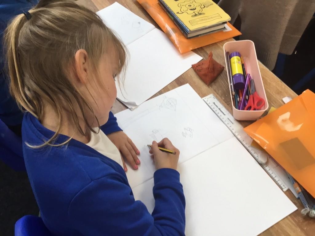Year 3 sketching in the style of Carl Giles and shading!