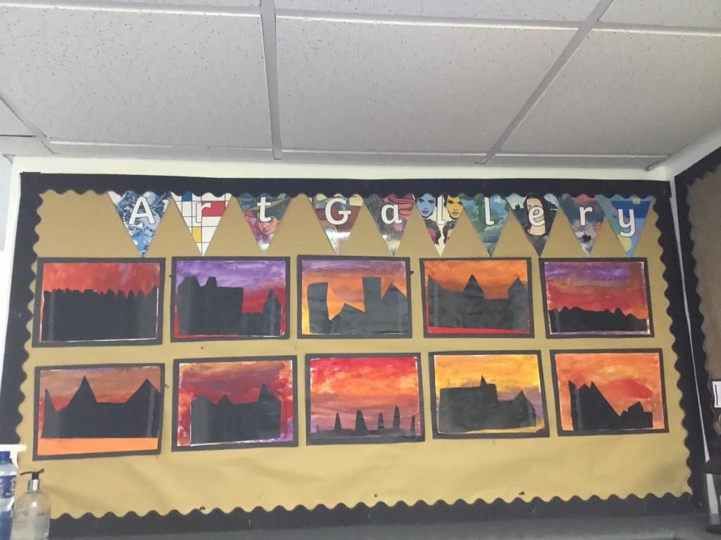 Year 2 creating Charles Burns inspired silhouette artwork. We are blending into a gradient!